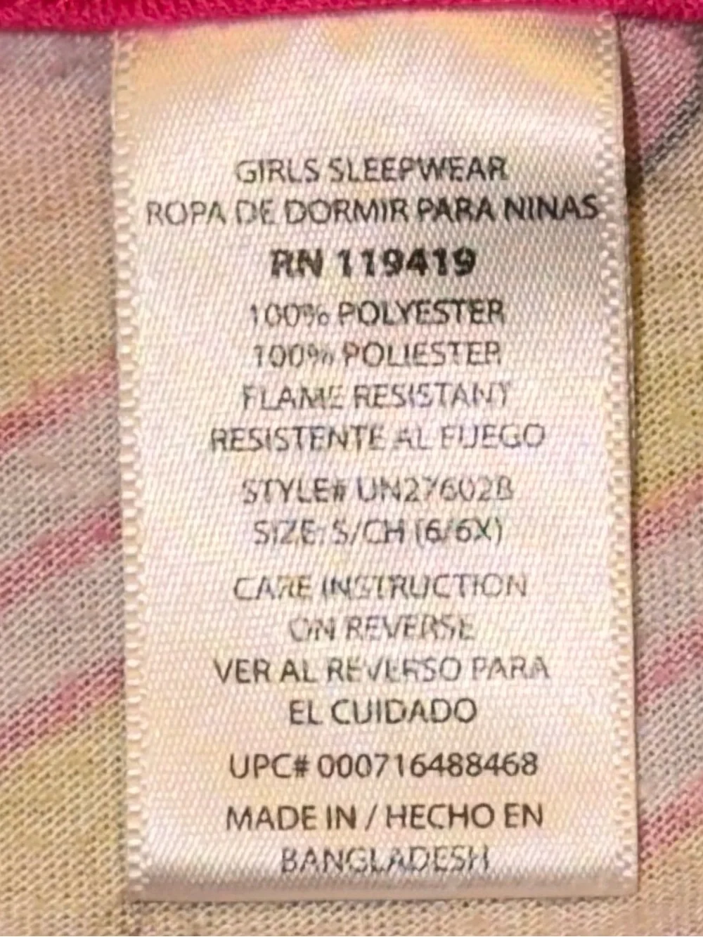 Girls Sleepwear Gown Size S 6 6X Hearts